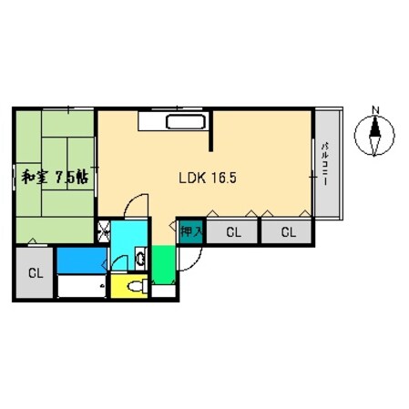 鹿児駅 徒歩4分 2階の物件間取画像